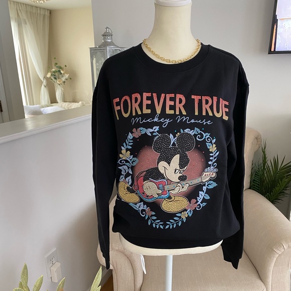 Sweaters - Black Mickey Mouse Graphic Sweatshirt